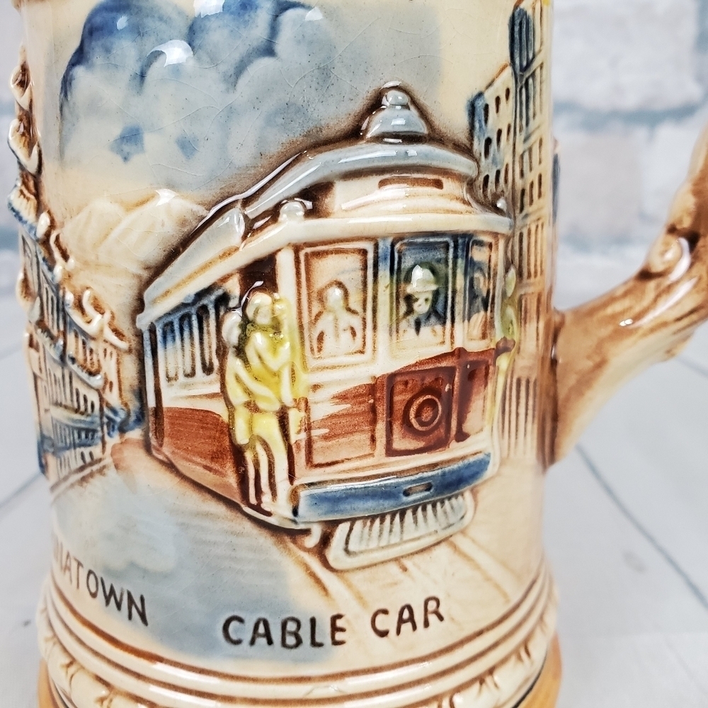 Vintage San  Francisco Beer Stein Cable Car - Picture 6 of 15